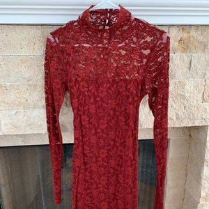 MODA International Lace Dress in Red